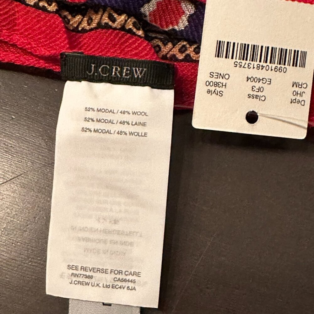 NWT Elegant J.Crew Scarf with Paisley and Floral Patterns 40" square - Picture 3 of 5